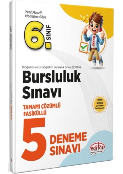 6. Sınıf Bursluluk Tamamı Çözümlü Fasiküllü 5 Deneme Sınavı Editör Yayınları