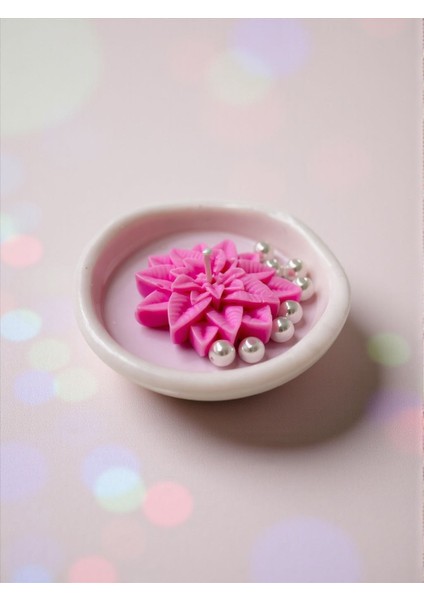 10 Adet Hediyelik Incili Lotus Çiçeği Bebek Pudrası ve Amber Kokulu Mum %100 Doğal Soya Wax