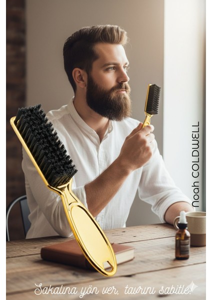 Gold Sakal Bıyık Tarama Fırçası - Sakal Fırçası – Şekillendirici, Anti-Statik 722274