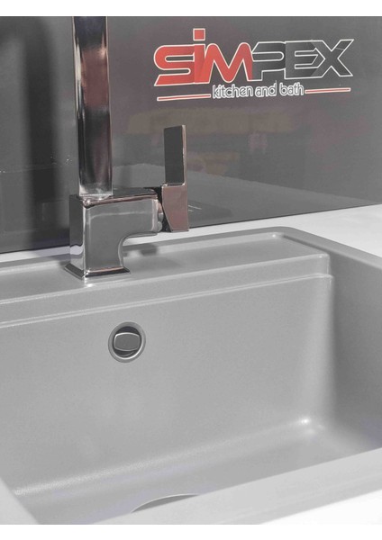 5yil Garantili Metalik Gri Granit Eviye (49×50CM) Tezgah Üstü Granit Eviye modelleri