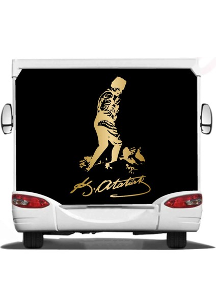 Mustafa Kemal Atatürk Kocatepe Silüet Sticker - Araba Oto Motosiklet Karavan Sticker 00617 indirimleri