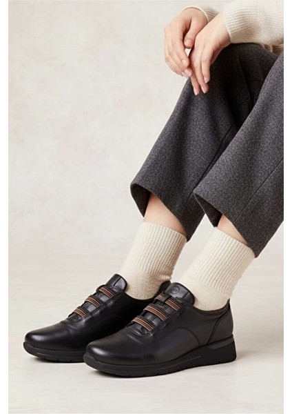 D25KA-3545 Hakiki Deri Lastikli Kadın Günlük Casual Ayakkabı fırsatları