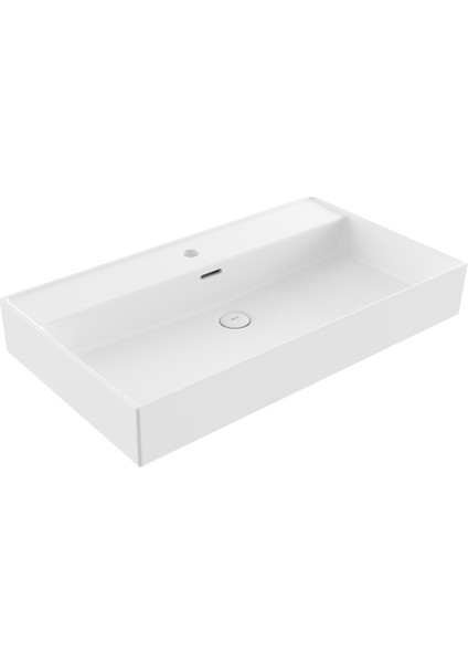 Bocchi Milano Tezgah Üstü Lavabo 80 cm Mat Beyaz 1377-002-0126