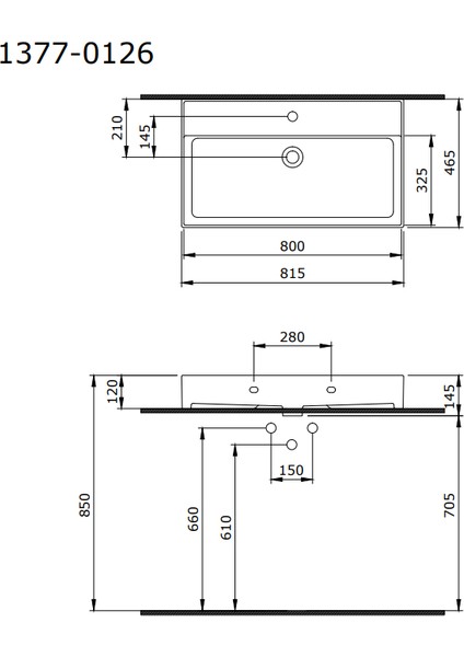 Bocchi Milano Tezgah Üstü Lavabo 80 cm Mat Beyaz 1377-002-0126 fiyatları