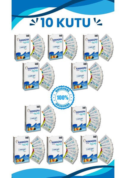 KAMAGRA100MGJEL 10 Kutu 70 Paket Kullanım Orijinal 100% Performans_arttırıcı Geciktirici ve Güçlendirici Takviye Erkeklerözel