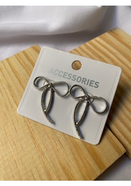 Kararmaz Çelik Ince Fiyonk Detaylı Gümüş Küpe modelleri