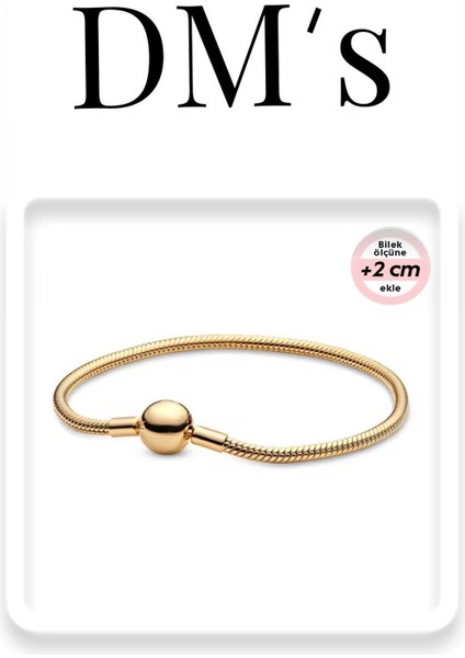 Yuvarlak Düz Gold Gümüş Bileklik