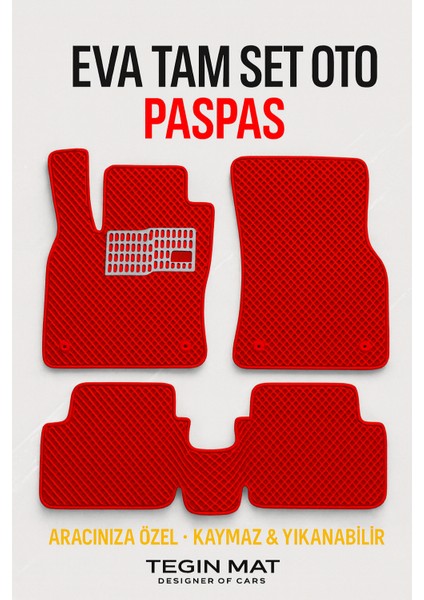 Tata Vista 2008-2015 Aracınıza Özel Eva Paspas Kırmızı | Kaymaz ve Yıkanabilir Taraftar Oto Paspas fiyatları