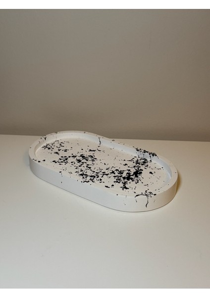 El Yapımı Siyah Beyaz Sıçratma Desenli 3'lü Set - Modern Dekoratif Vazo fırsatları