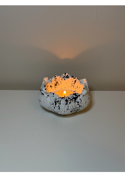 El Yapımı Siyah Beyaz Sıçratma Desenli 3'lü Set - Modern Dekoratif Vazo indirimleri