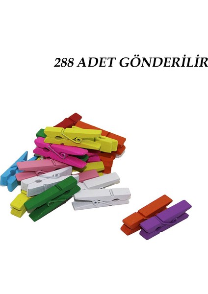 288 Adet Mini Renkli Ahşap Fotoğraf - Süs - Sunum Mandalı (5286) fiyatları