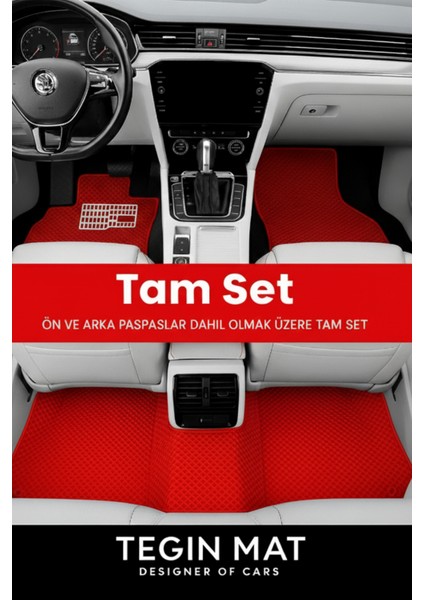 Audi Q2 2020-2025 Aracınıza Özel Eva Paspas Kırmızı | Kaymaz ve Yıkanabilir Taraftar Oto Paspas