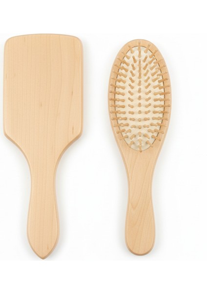 Doğal Ahşap Antistatik Hava Yastıklı Saç Fırçası (2 Boy: 23X8 & 22X6 Cm) - 722280 fırsatları