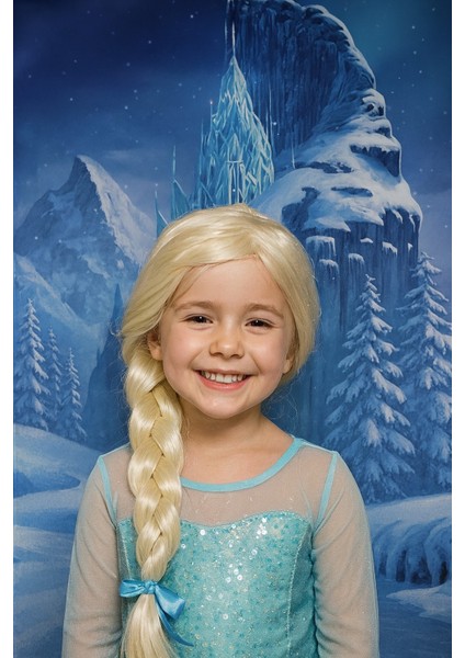 Frozen Elsa Uzun Sarı Örgü Takma Peruk – Kostüm Partisi ve Rol Oyunları Için Uyumlu