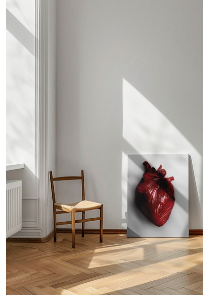 Atık Kalp - Kanvas Tablo - Kırmızı Poşet Pop Art Duvar Dekoru modelleri