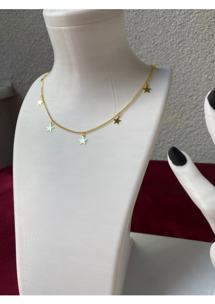 Kararmaz Çelik Yıldız Detaylı Kolye modelleri