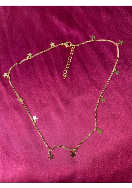 Kararmaz Çelik Yıldız Detaylı Kolye