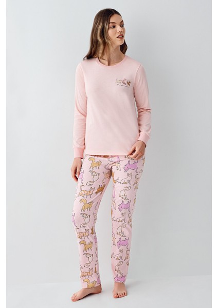 Kadın Pembe Pijama Takımı