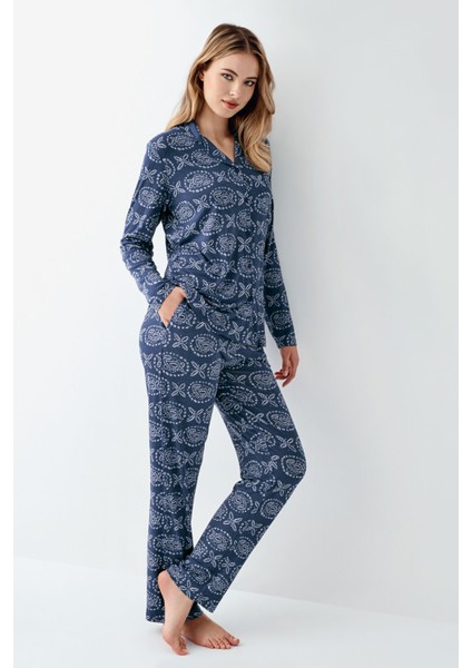 Kadın Mavi Gömlek Pijama fiyatları