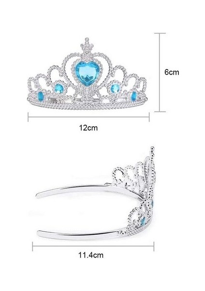 Frozen Elsa Tacı Mavi Kalpli Taşlı Prenses Kostüm Tacı Karlar Ülkesi Kız Çocuk Aksesuarı fiyatları