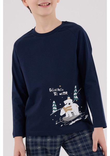 Erkek Çocuk Lacivert Pijama Takımı fırsatları