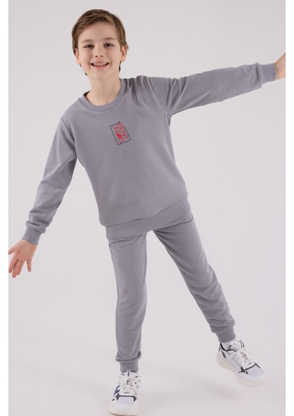 Erkek Çocuk Gri Eşofman Takımı modelleri