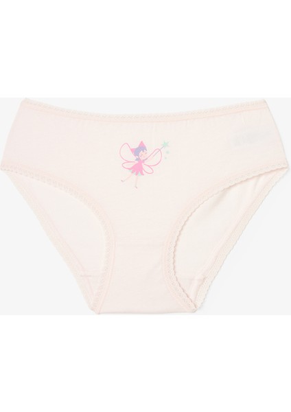 Karışık Renkli Kız Çocuk Pretty Fairy Peri Baskılı 5'li Külot
