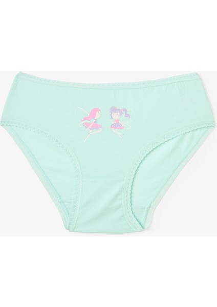 Karışık Renkli Kız Çocuk Pretty Fairy Peri Baskılı 5'li Külot