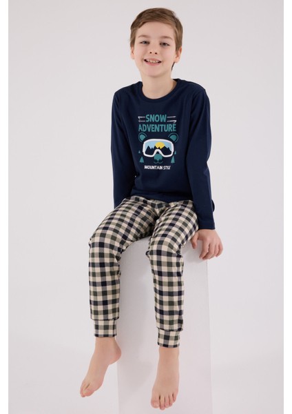 Erkek Çocuk Lacivert Pijama Takımı