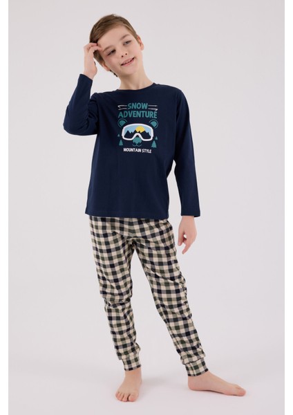 Erkek Çocuk Lacivert Pijama Takımı modelleri