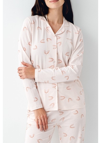 Kadın Pembe Gömlek Pijama modelleri
