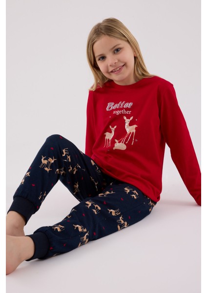 Kız Çocuk Kırmızı Pijama Takımı fırsatları