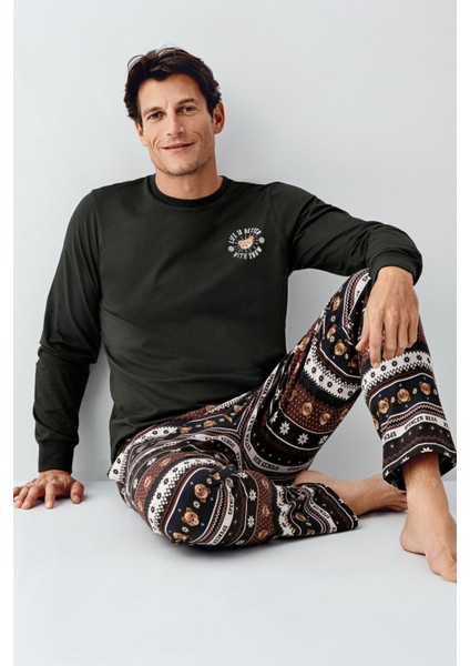 Erkek Gri Pijama Takımı