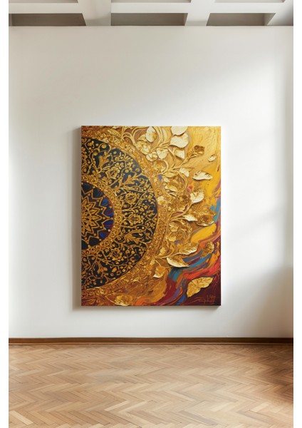 Altın Mandala ve Soyut Sanat - Kanvas Tablo - Lüks Dekoratif Duvar Dekoru