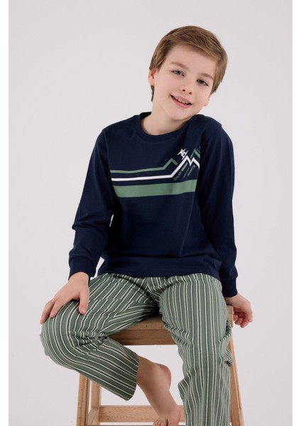 Erkek Çocuk Lacivert Pijama Takımı