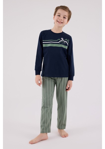 Erkek Çocuk Lacivert Pijama Takımı modelleri