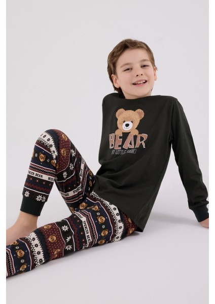 Erkek Çocuk Gri Pijama Takımı