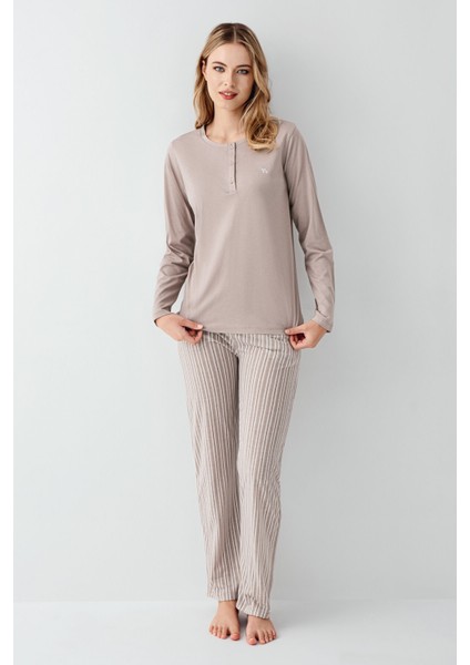Kadın Kahverengi Pijama Takımı
