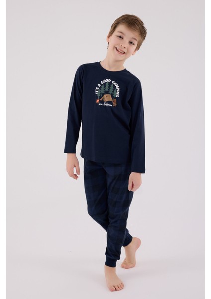 Erkek Çocuk Lacivert Pijama Takımı modelleri