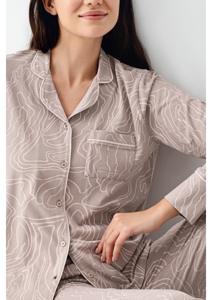 Kadın Kahverengi Pijama Takımı modelleri