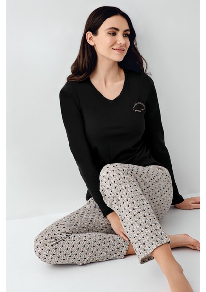 Kadın Siyah Pijama Takımı