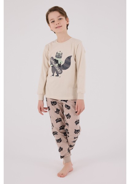 Erkek Çocuk Bej Pijama Takımı modelleri