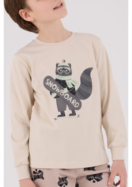 Erkek Çocuk Bej Pijama Takımı fırsatları