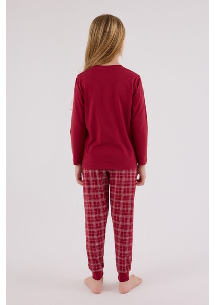 Kız Çocuk Bordo Pijama Takımı fırsatları