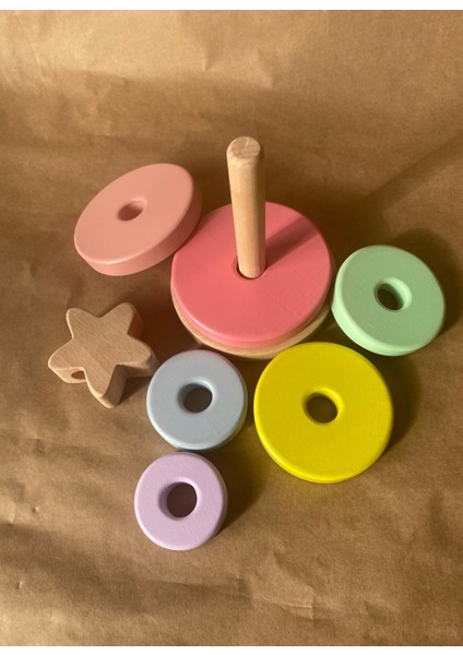 Waldorf Ahşap Yıldız Kule Hanoi ve 7'li Küp Seti Eğitsel Ahşap Oyuncak fiyatları