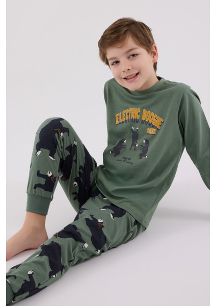 Erkek Çocuk Yeşil Pijama Takımı