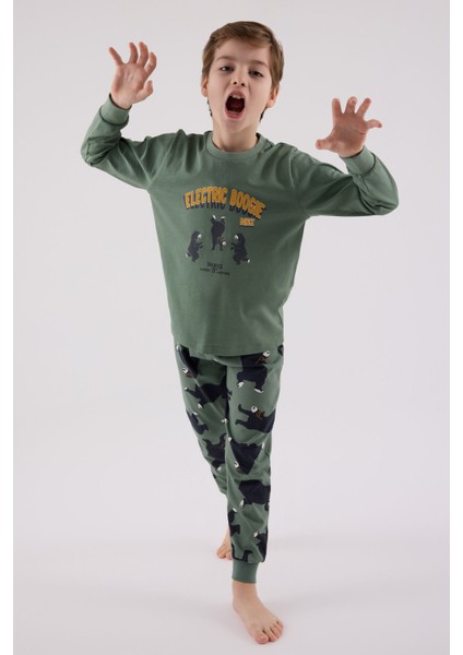 Erkek Çocuk Yeşil Pijama Takımı modelleri