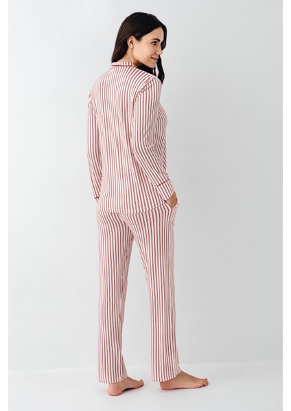 Kadın Kırmızı Gömlek Pijama modelleri