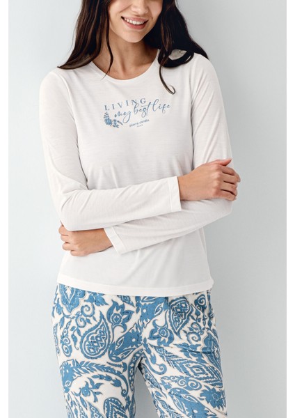 Kadın Krem Pijama Takımı modelleri