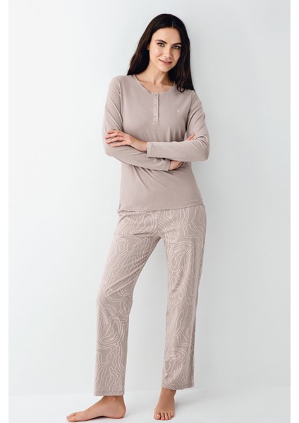 Kadın Kahverengi Pijama Takımı